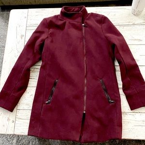 Small Burgundy Charlotte Russe Pea Coat Size S